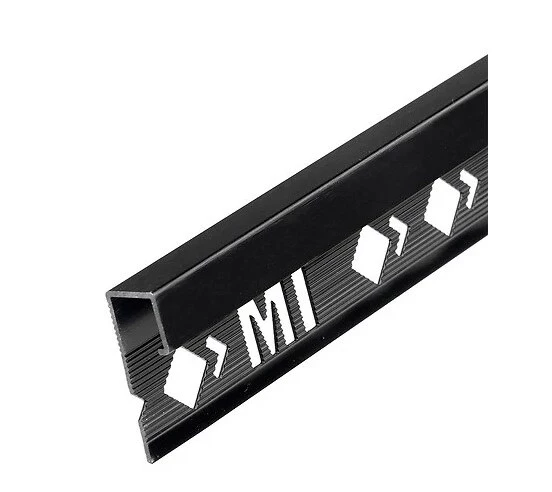 Profilé d'arrêt SQUARE 12,5mm Noir Mat 2m50 Mat Inter - 1