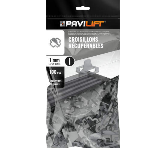 100 Croisillons récupérables "I" 1mm Pavilift - 2