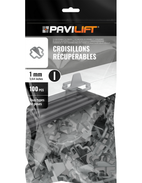 100 Croisillons récupérables "I" 1mm Pavilift - 2