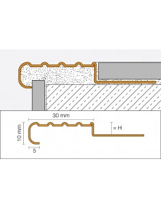 Profilé pour escalier 2.5ML 11mm TREP-E ACIER INOXYDABLE SCHLUTER - 1 2