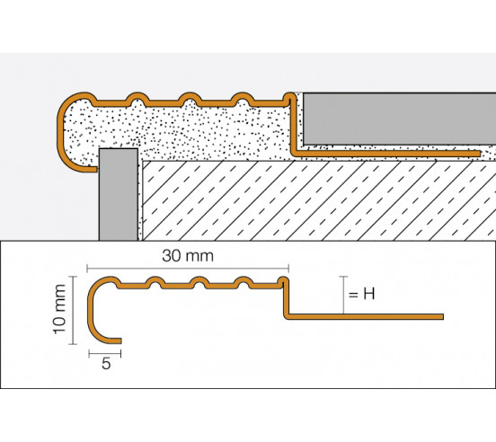 Profilé pour escalier 2.5ML 11mm TREP-E ACIER INOXYDABLE SCHLUTER - 2