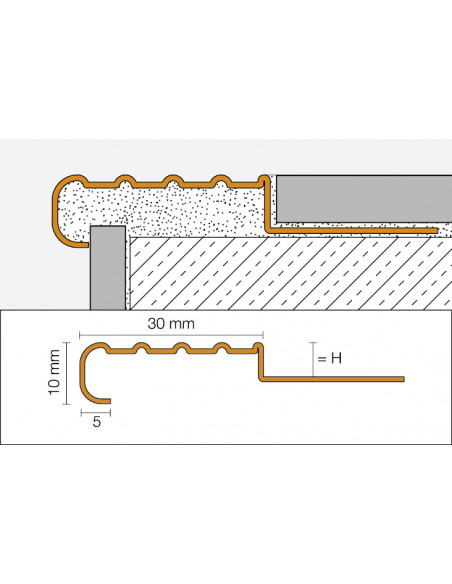 Profilé pour escalier 2.5ML 11mm TREP-E ACIER INOXYDABLE SCHLUTER - 2