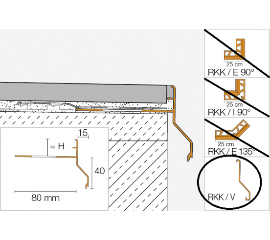 Raccord pour Profilé de rive 2.5ML 10mm BARA-RKK Blanc (BW) SCHLUTER - 1