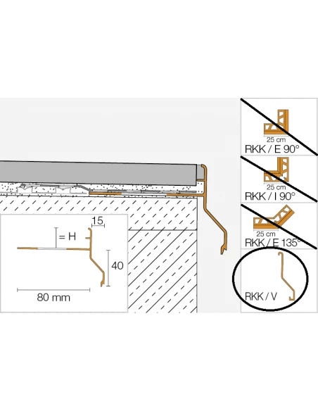 Raccord pour Profilé de rive 2.5ML 10mm BARA-RKK Blanc (BW) SCHLUTER - 1