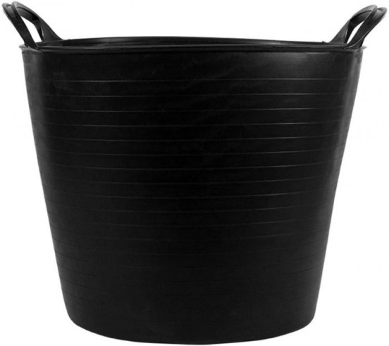 Seau noir plastique flexible avec poignées 42L BELLOTA - 1