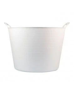 Seau Blanc 42L plastique alimentaire flexible avec poignées BELLOTA - 1