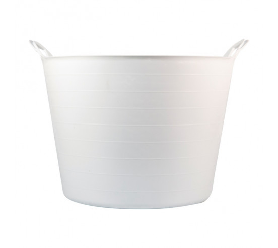 Seau Blanc 42L plastique alimentaire flexible avec poignées BELLOTA - 1