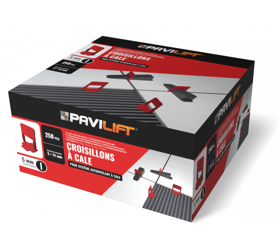 250 Croisillons autonivelants à cale en "I" 5mm (carrelage de 3 à 14mm) PAVILIFT - 1