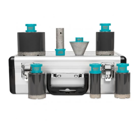 Ensemble trépans diamantés maxi (M14), diamètres 6, 8, 20, 35, 50, 70 et Fraises - 3