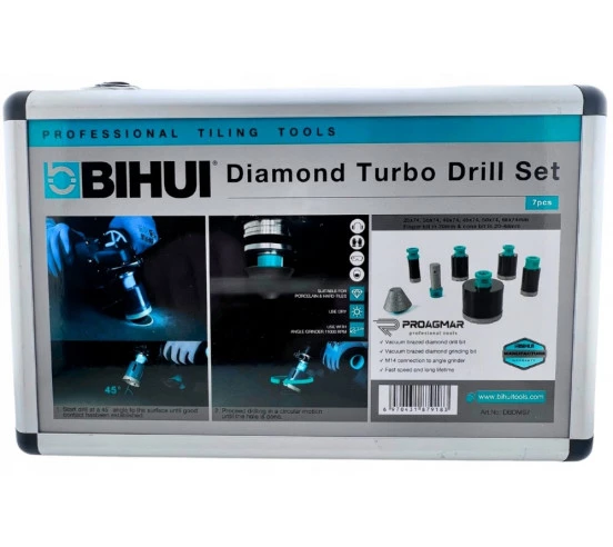 Ensemble trépans diamantés maxi (M14), diamètres 6, 8, 20, 35, 50, 70 et Fraises - 4