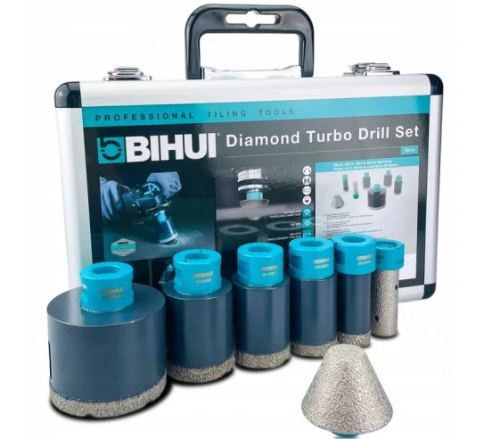 Ensemble trépans diamantés maxi (M14), diamètres 6, 8, 20, 35, 50, 70 et Fraises - 2