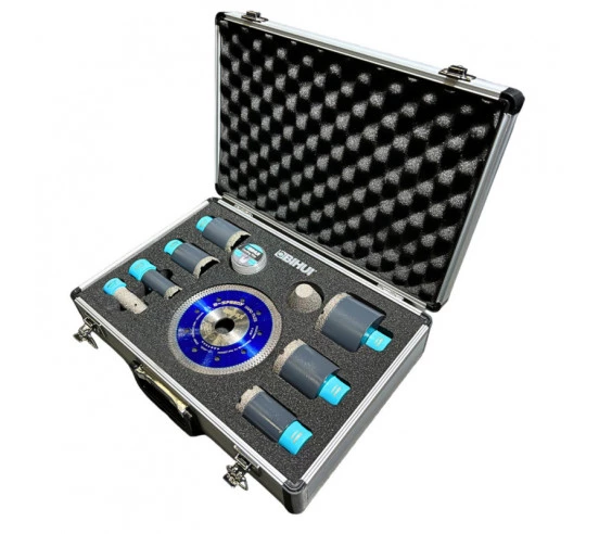 Ensemble trépans diamantés maxi (M14), diamètres 6, 8, 20, 35, 50, 70, Fraises et Disque 125 BIHUI - 2