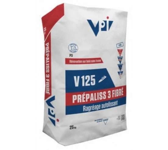 Ragréage Prépaliss 3 pro Fibré V125 25Kg VPI - 1