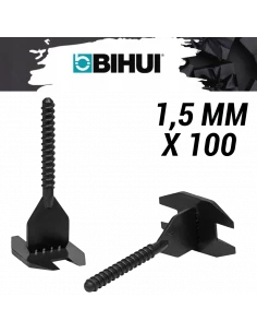 100 Croisillons autonivelants à vis en "I" 1,5mm (carrelage de 3 à 18mm) Spin Leveling System BIHUI - 1