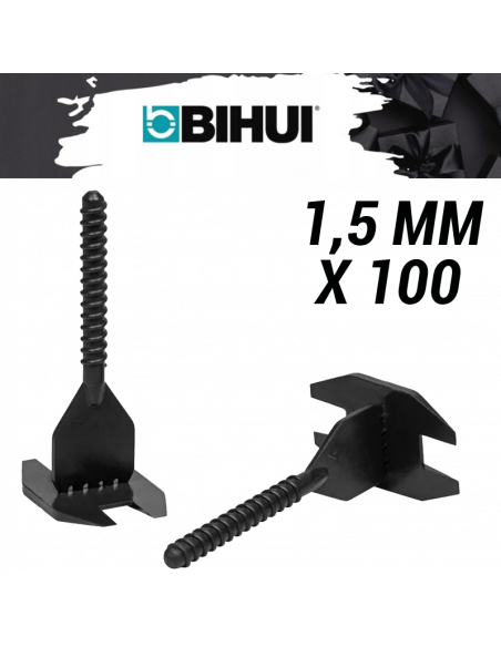 100 Croisillons autonivelants à vis en "I" 1,5mm (carrelage de 3 à 18mm) Spin Leveling System BIHUI - 1