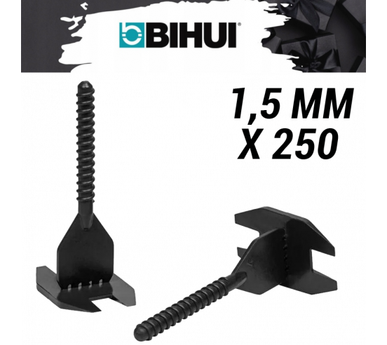 250 Croisillons autonivelants à vis en "I" 1,5mm (carrelage de 3 à 18mm) Spin Leveling System BIHUI - 1