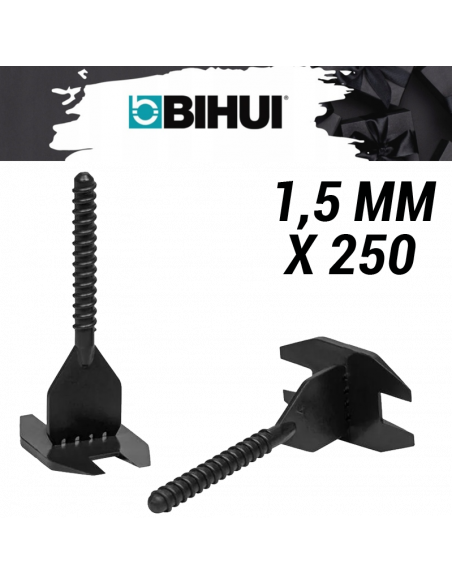 250 Croisillons autonivelants à vis en "I" 1,5mm (carrelage de 3 à 18mm) Spin Leveling System BIHUI - 1