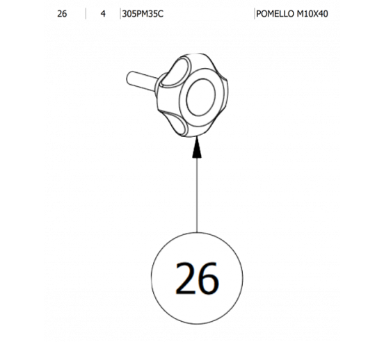 Poignée pour PIKUS 105 RAIMONDI (piece détachée) - 1
