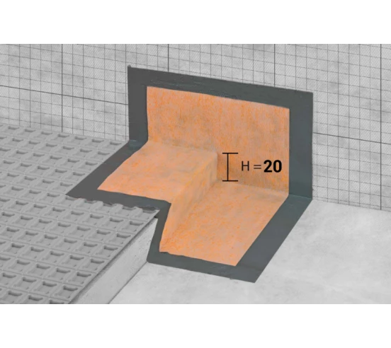 Coins d’étanchéité préformés pour douches sans seuil coté droit Hauteur 20mm SCHLUTER - 1