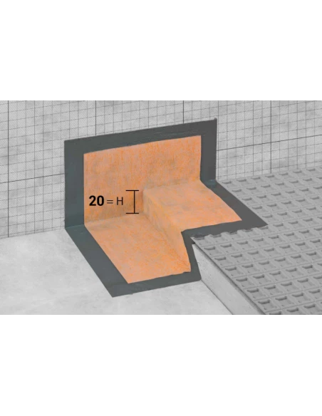 Coins d’étanchéité préformés pour douches sans seuil coté gauche Hauteur 20mm SCHLUTER - 1