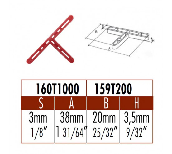 200 Croisillons  3mm en " T " RAIMONDI - 2