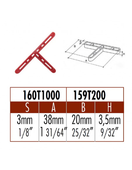 200 Croisillons  3mm en " T " RAIMONDI - 2
