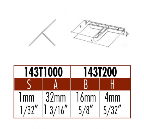 200 Croisillons  1 mm en " T " RAIMONDI - 2