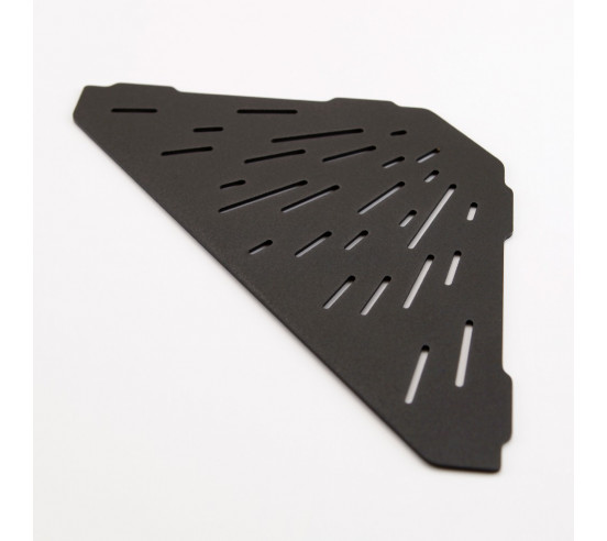 Tablette d'angle de douche hexagonale 29.4 x 14 cm MAYA Inox noir poudré MAT INTER - 1
