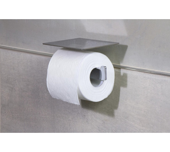 Fix Mi Porte rouleau papier toilette mural avec tablette à clipser inox METROPOLITAN MAT INTER - 1