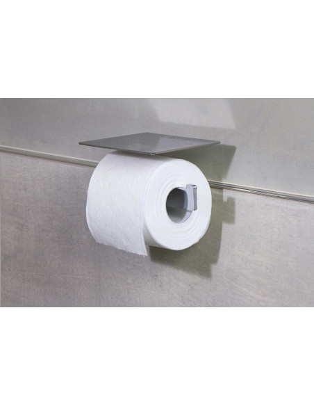 Fix Mi Porte rouleau papier toilette mural avec tablette à clipser inox METROPOLITAN MAT INTER - 1