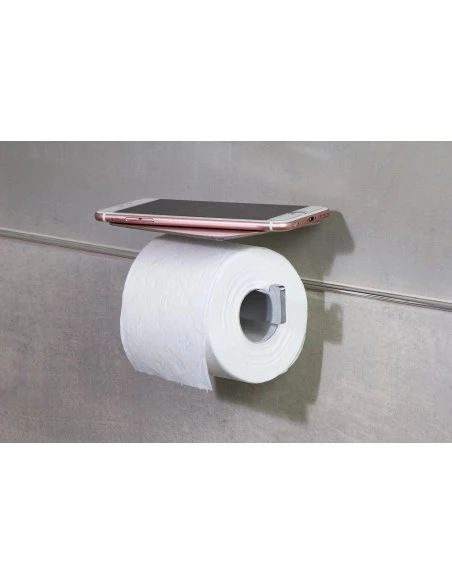 Fix Mi Porte rouleau papier toilette mural avec tablette à clipser inox METROPOLITAN MAT INTER - 2