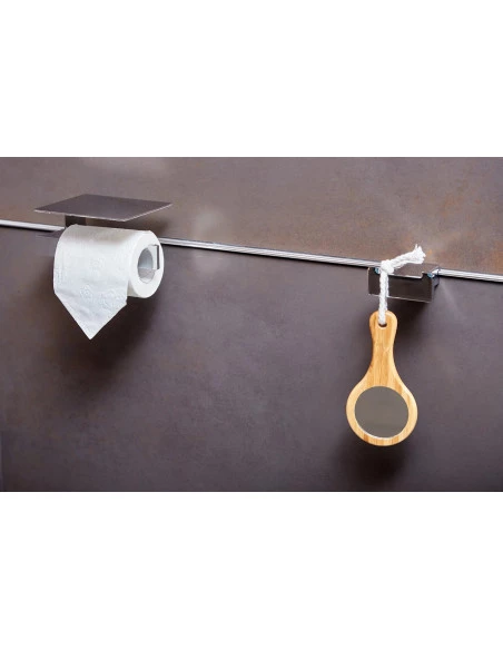 Fix Mi Porte rouleau papier toilette mural avec tablette à clipser inox METROPOLITAN MAT INTER - 3