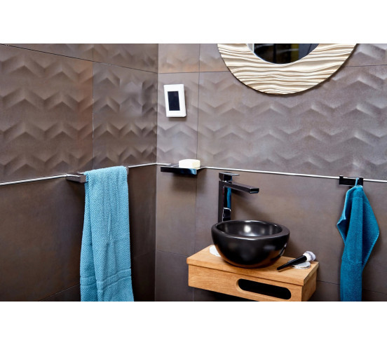 Fix Mi Porte serviettes mural à clipser L.25 cm inox METROPOLITAN MAT INTER - 4