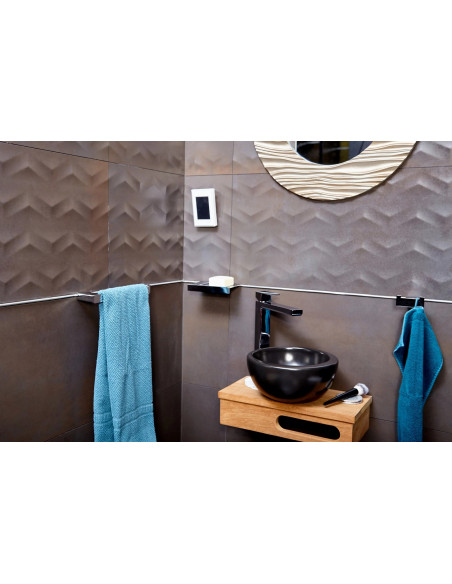 Fix Mi Porte serviettes mural à clipser L.25 cm inox METROPOLITAN MAT INTER - 4