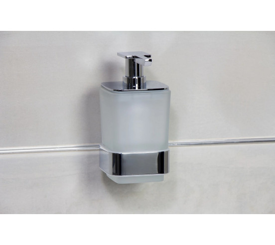 Fix Mi Distributeur de savon mural à clipser inox et verre  METROPOLITAN MAT INTER - 1