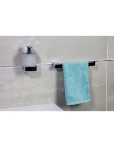 Fix Mi Distributeur de savon mural à clipser inox et verre  METROPOLITAN MAT INTER - 1 2