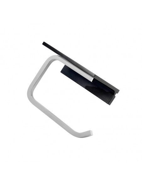 Fix Mi Porte rouleau papier toilette mural avec tablette à clipser inox et noir COSMOPOLITAN MAT INTER - 3