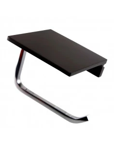 Fix Mi Porte rouleau papier toilette mural avec tablette à clipser inox et noir COSMOPOLITAN MAT INTER - 1