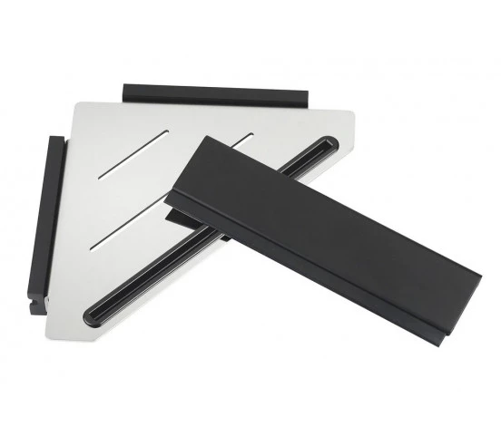 Fix Mi Tablette d'angle murale à clipser avec raclette inox et noir COSMOPOLITAN MAT INTER - 2