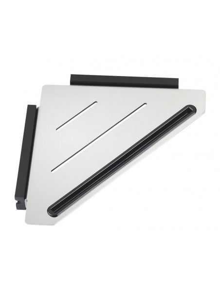 Fix Mi Tablette d'angle murale à clipser avec raclette inox et noir COSMOPOLITAN MAT INTER - 3
