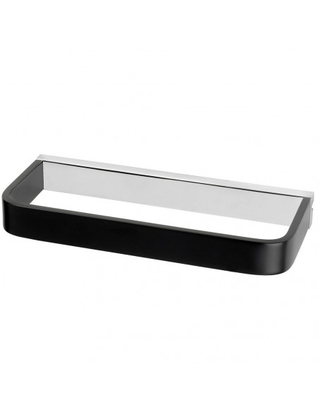 Fix Mi Porte serviettes mural à clipser L.20 cm chrome et noir  COSMOPOLITAN MAT INTER - 1