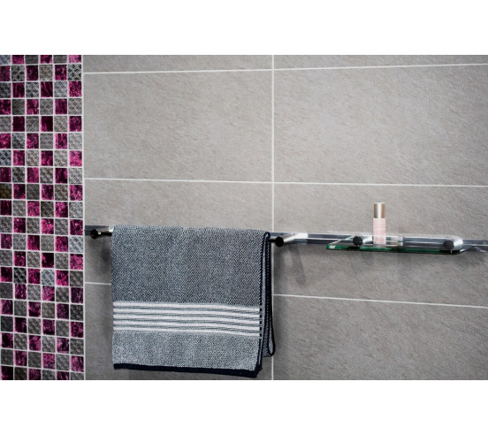 Fix Mi Porte serviettes mural à clipser inox L.60 cm BILBAO MAT INTER - 5