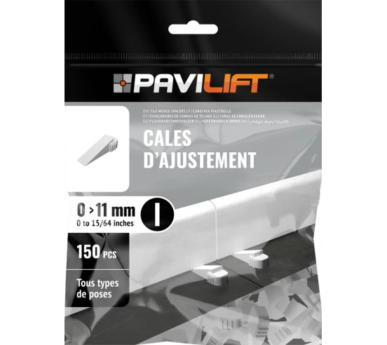 150 Cales d'ajustement de carreleur biseautées / 1 à 11 mm PAVILIFT - 2