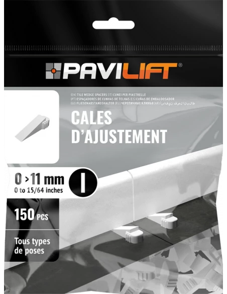 150 Cales d'ajustement de carreleur biseautées / 1 à 11 mm PAVILIFT - 2