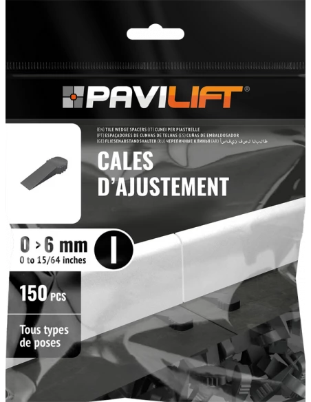 150 Cales d'ajustement de carreleur biseautées / 1 à 6 mm PAVILIFT - 2