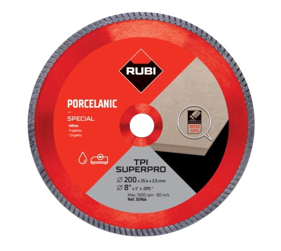 Disque diamant grès cérame TURBO Spécial Onglet - TPI SUPERPRO RUBI - 1