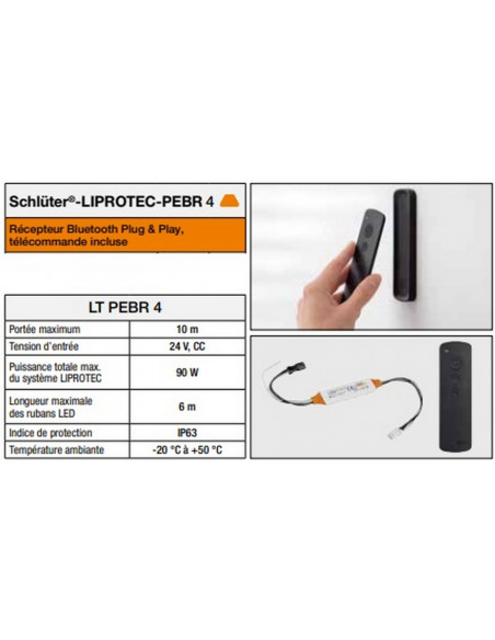 Liprotec-PEBR 4 Commande à distance pour led colorée SCHLUTER - 3