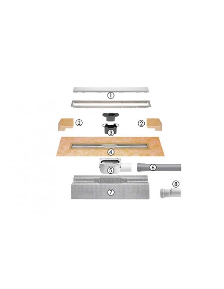 Kit complets pour douche a l'italienne sortie horizontale 40 ou 50 KERDI-LINE-A - 2