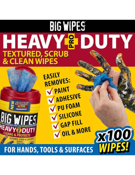 Tube de 100 lingettes HEAVY-DUTY BIG WIPES - 2