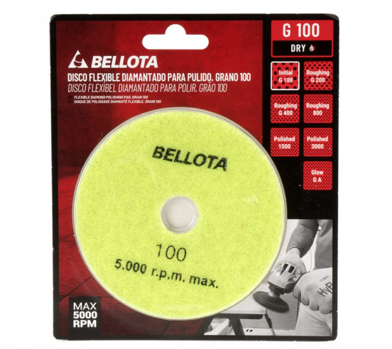 Disque de polissage diamanté flexible Ø100 mm BELLOTA - 3